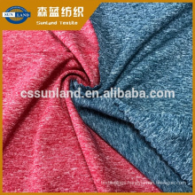 latest trend knitting melange polyester rugby jersey fabric for T shirt